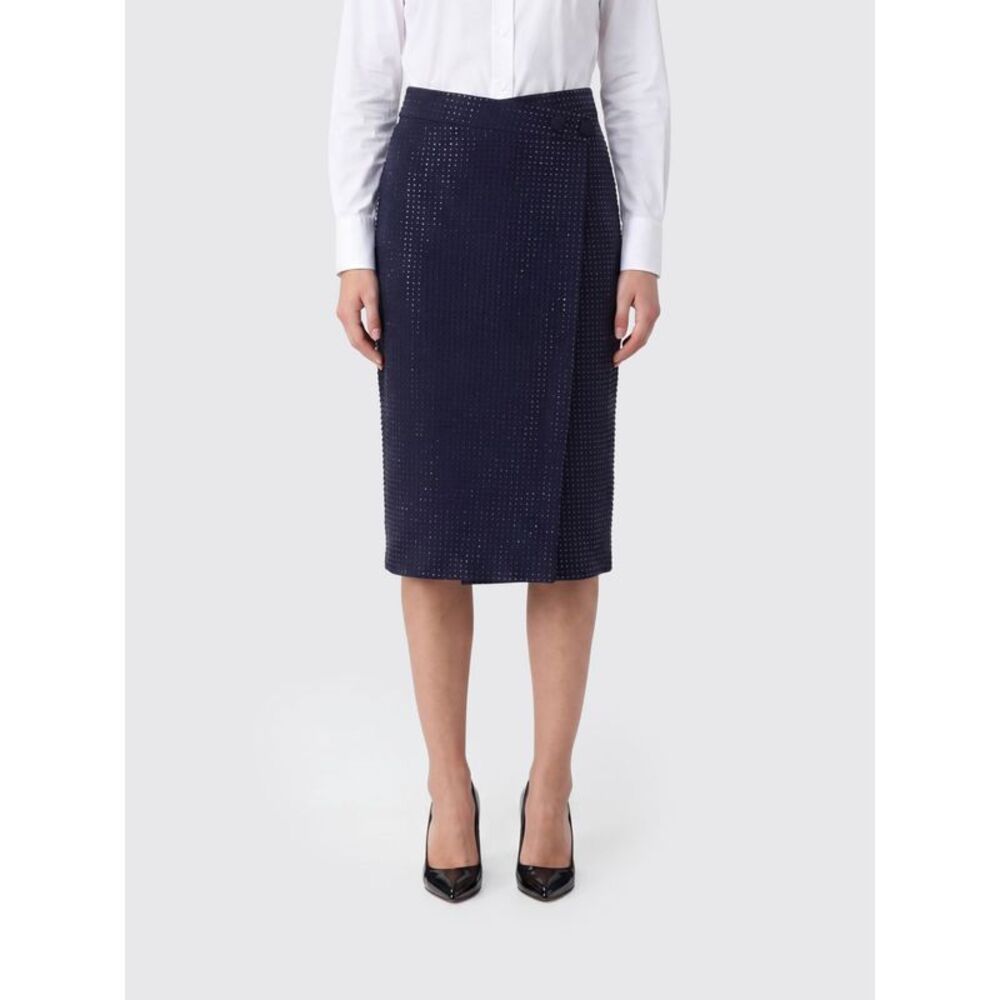 Pinko Women Rhinestone-Embellished Criªpe Midi Wrap Skirt Pinko